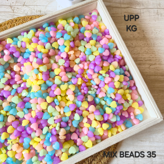 100 Grams Multi Color Beads For DIY Hair Accessories, Jewellery, Crafts Making (035)