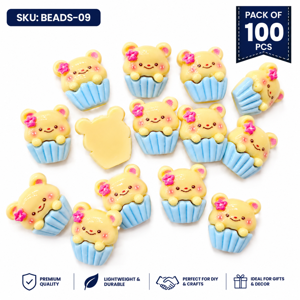 100pc Cartoon Character Beads for DIY Crafts, Accessories & Decoration (BEADS-09)
