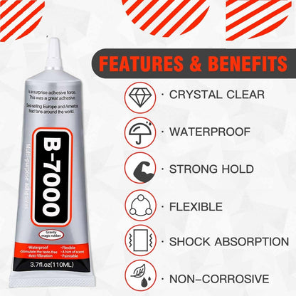 Multi-Purpose 110ml B-7000 Glue Transparent Adhesive For Making DIY Jewelery, Hair Accessories, Crafts