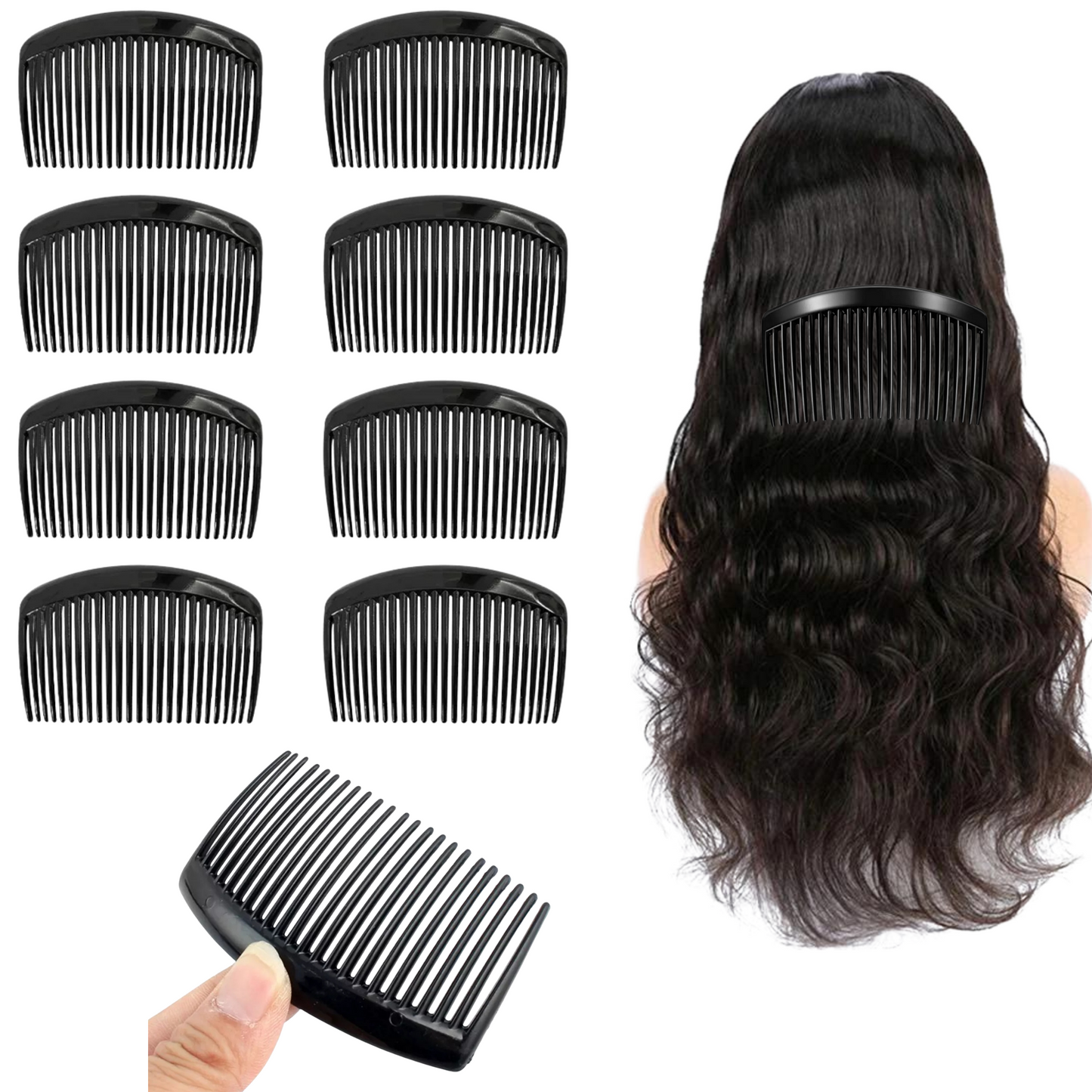 20PC (10cm) Black Plastic Comb For DIY Hair Clips