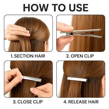 7.5cm (100pc) Silver Alligator Hair Clip - DIY Hair Clips