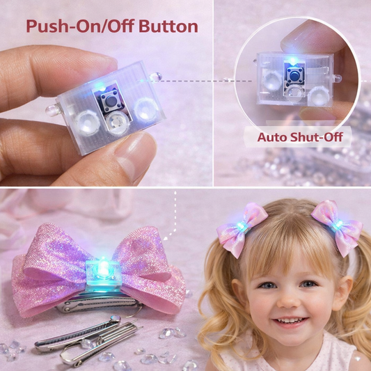 Pack of 10pc Led Lights With On Off Button For Making Hair Accessories, Jewellery, DIY Crafts etc..