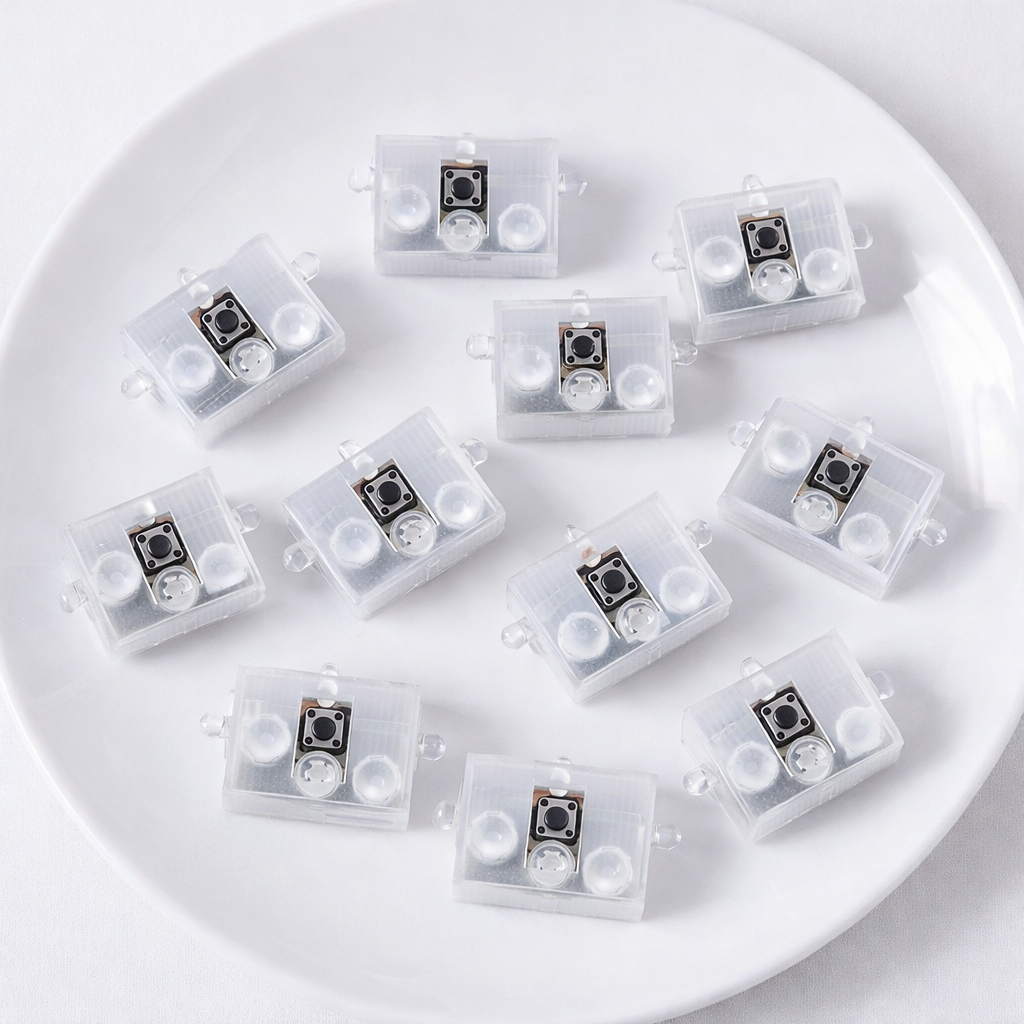 Pack of 10pc Led Lights With On Off Button For Making Hair Accessories, Jewellery, DIY Crafts etc..