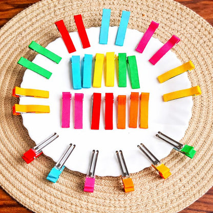 5CM (50PC) Multicolor Fabric Covered Alligator Hair Pins
