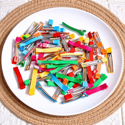 5CM (50PC) Multicolor Fabric Covered Alligator Hair Pins