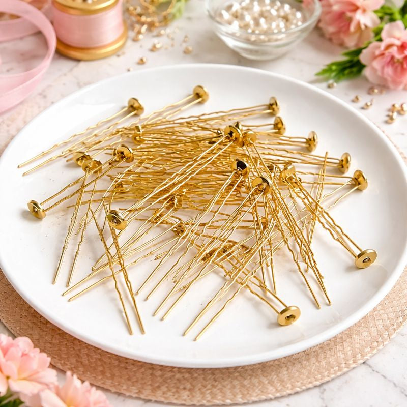 100pc Golden Color Hair Juda U-pin For Making Hair Accessories