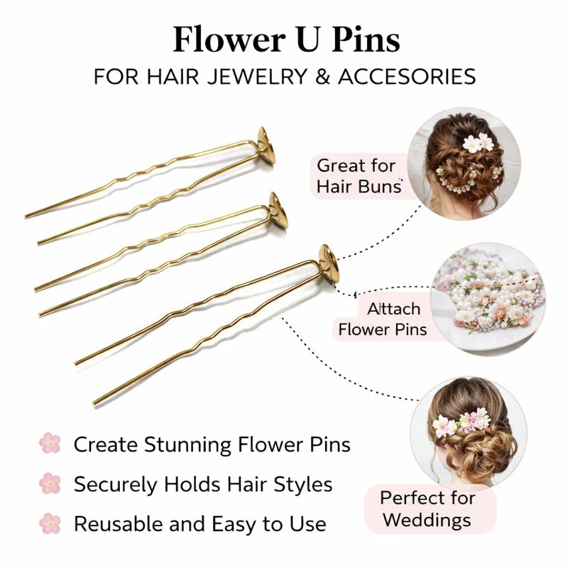 100pc Golden Color Hair Juda U-pin For Making Hair Accessories