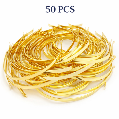 50pc Gold Metal Hair Band Base For Making Hair Accessories Hair Bands, Headbands