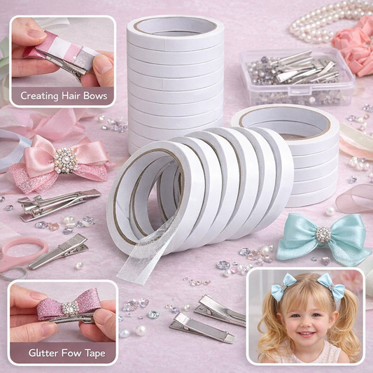 Pack of 2pc Double sided transparent tape for making hair accessories, jewellery, diy crafts etc