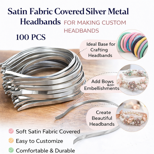 100pc Silver Metal Hair Band Base For Making Hair Accessories Hair Bands, Headbands