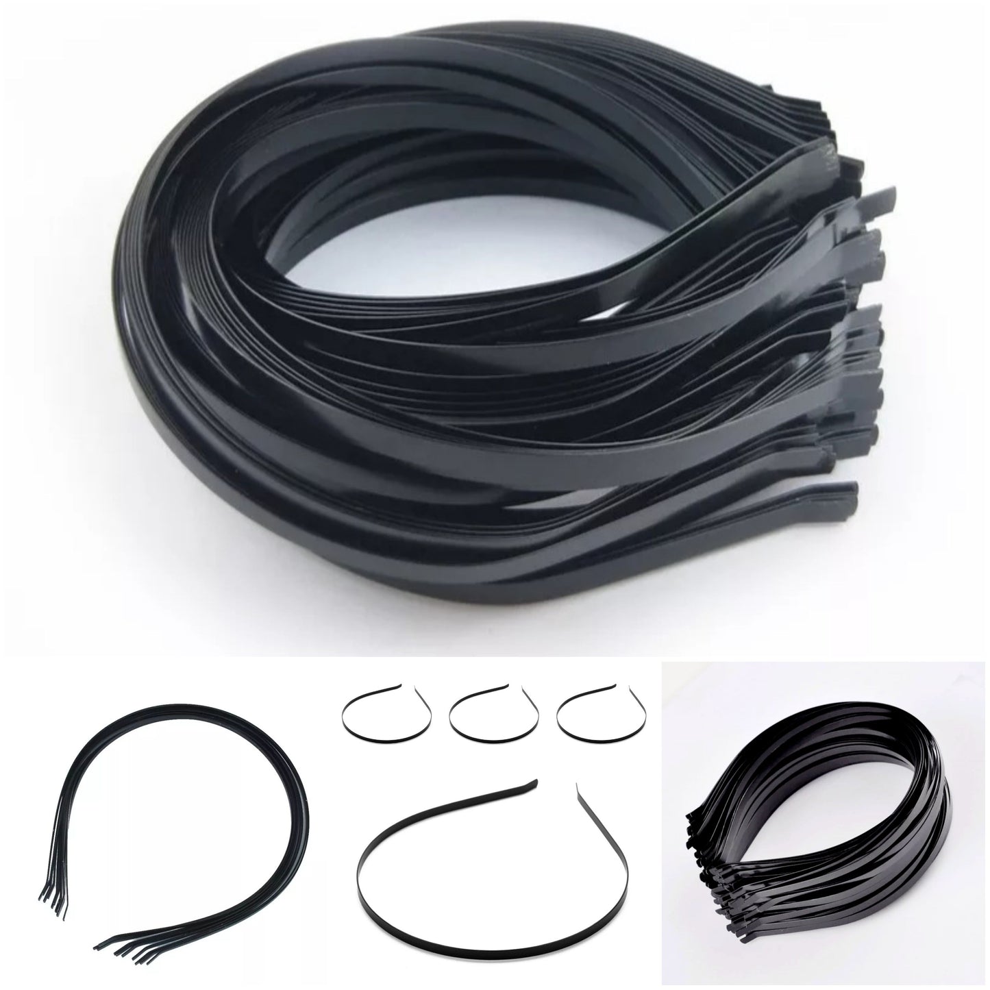 50pc Black Metal Hair Band Base For Making Hair Accessories Hair Bands, Headbands