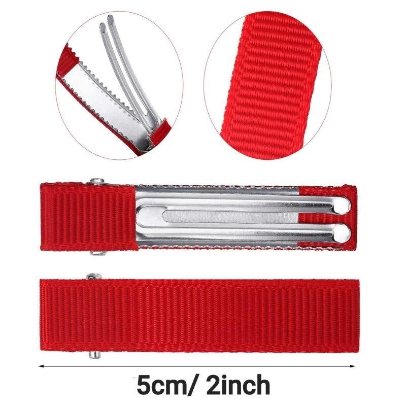 5CM (50PC) Multicolor Fabric Covered Alligator Hair Pins