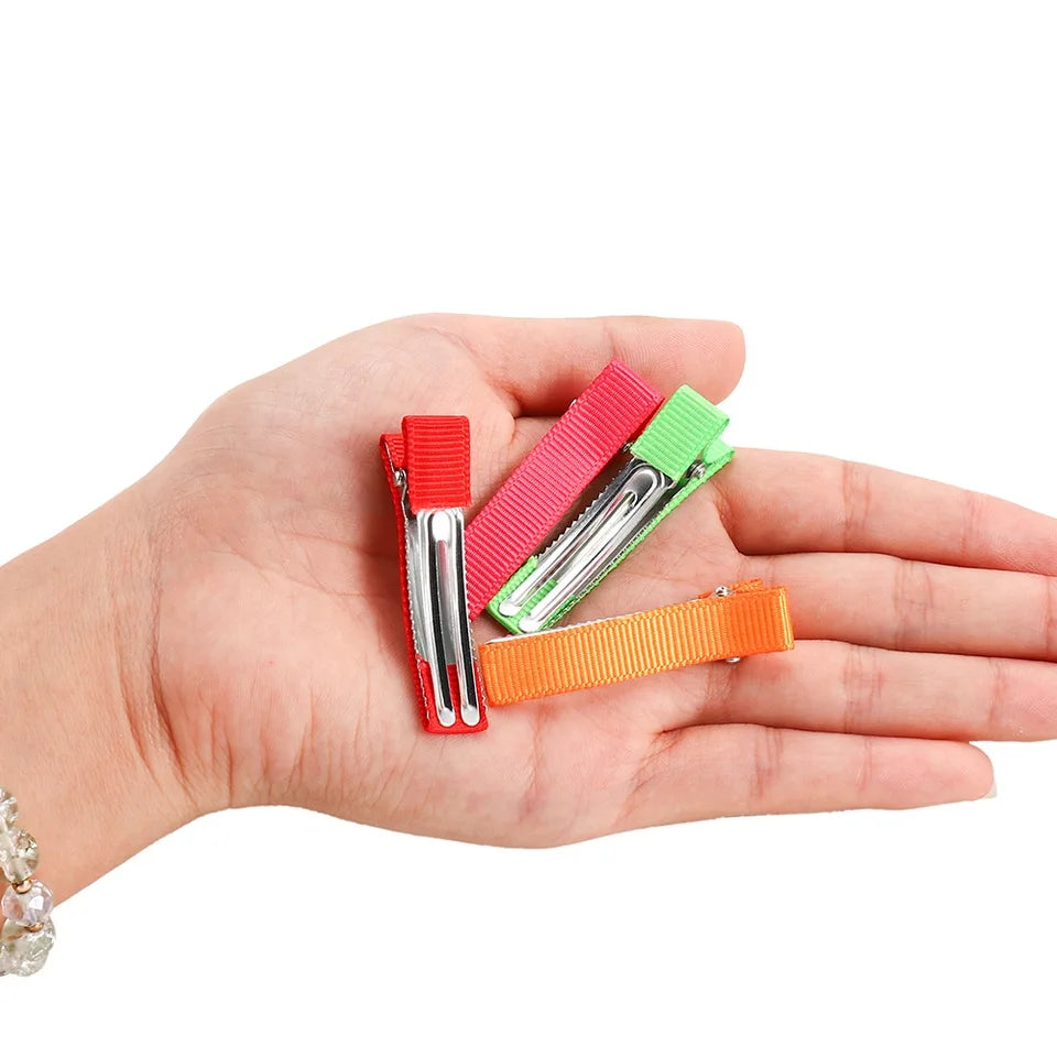 5CM (50PC) Multicolor Fabric Covered Alligator Hair Pins