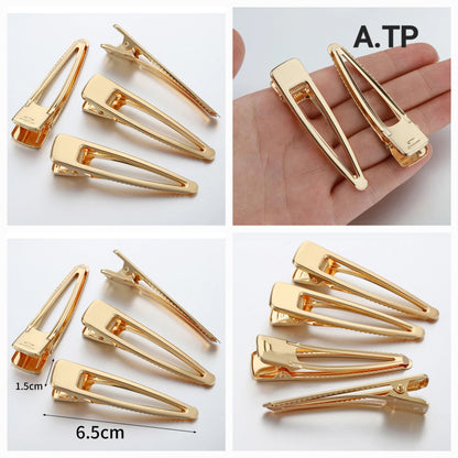 6.5cm (25PC) Gold Hair Clips Triangle Shape