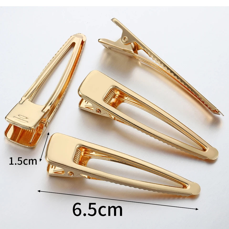 6.5cm (25PC) Gold Hair Clips Triangle Shape