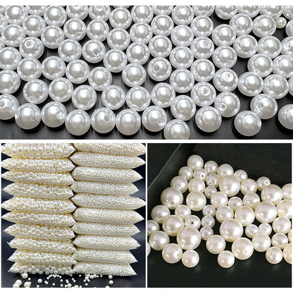 100gm Pearl Beads For Making Hair Accessories, Jewellery, DIY Crafts (Mix Beads 61)